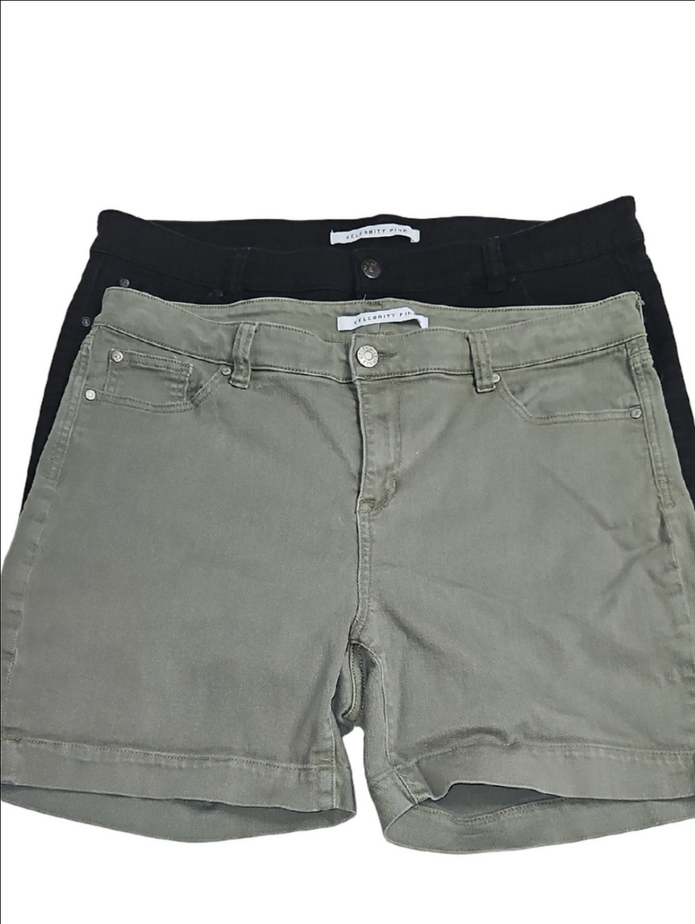 Celebrity Pink Olive and Black Women's Denim Shorts Size 18